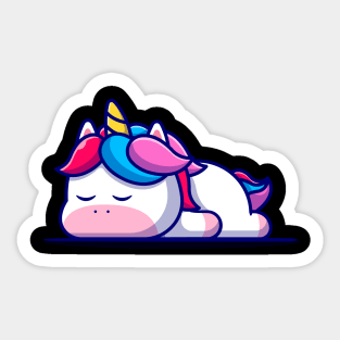 Sleepy Cute Unicorn Sticker